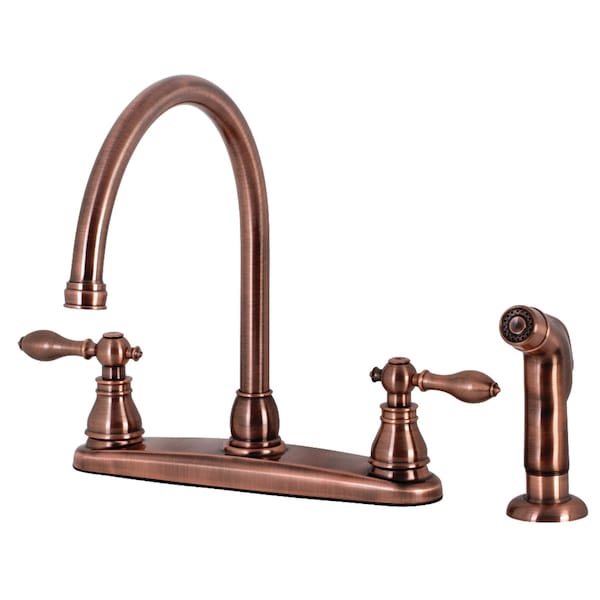 American Classic Centerset Kitchen Faucet W/Side Sprayer, Cppr